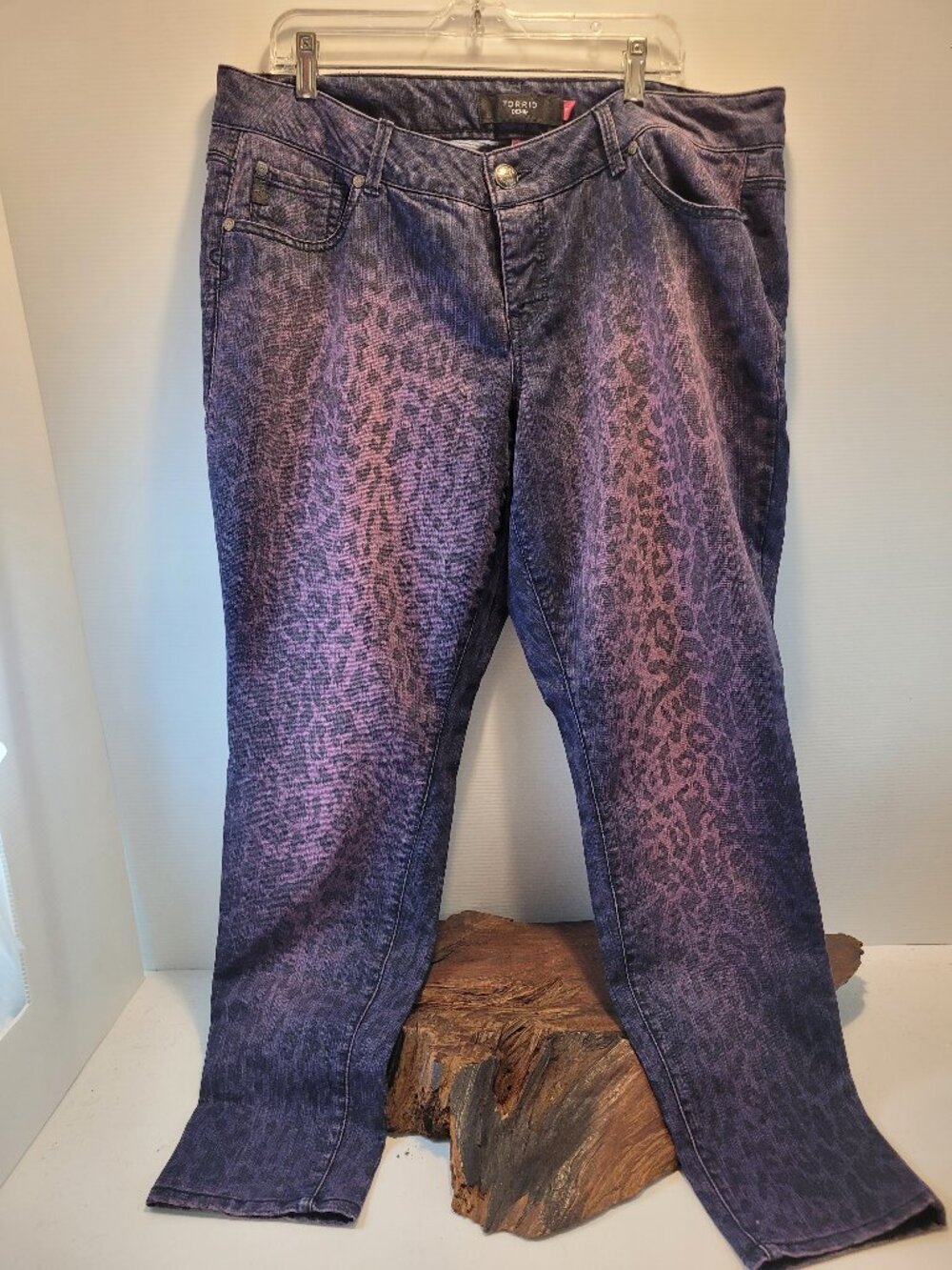Torrid Denim Pink/ Purple Leopard Print Jeans